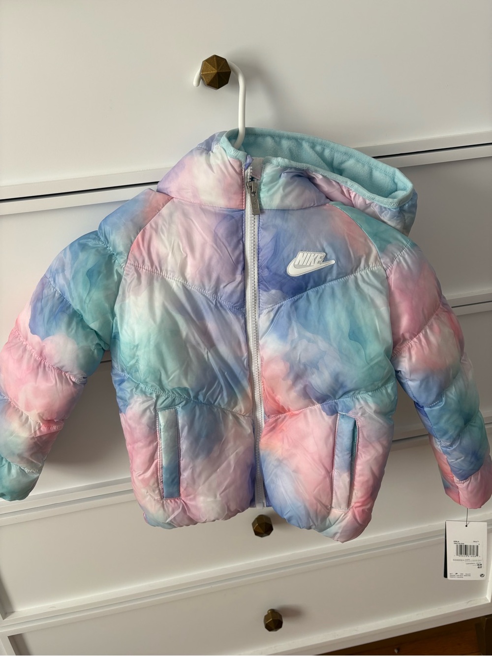 Nike Kids' Pastel Multicolor Hooded Puffer Jacket